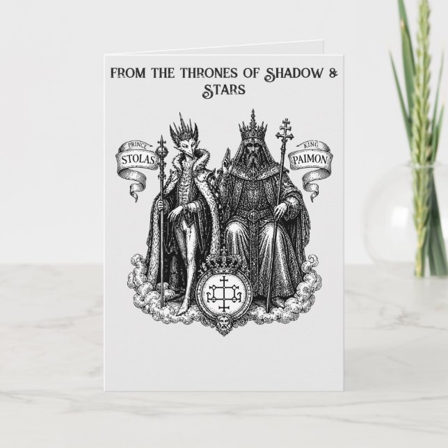 Goetic Nobility Prince Stolas and King Paimon Card (Front)