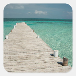 Goff Caye, a popular Barrier Reef Island Square Sticker