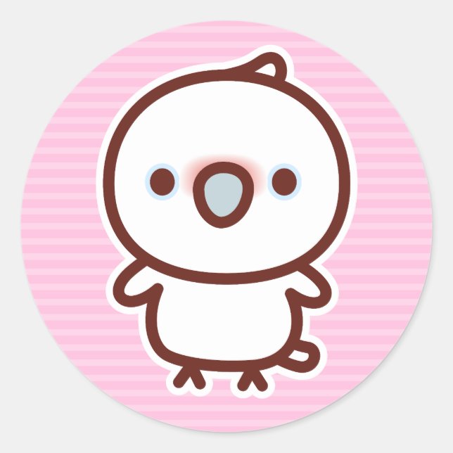 Goffin's cockatoo classic round sticker (Front)