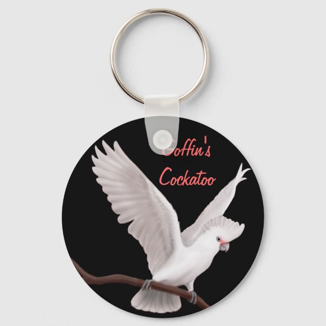 Goffin's Cockatoo Customisable Keychain (Front)