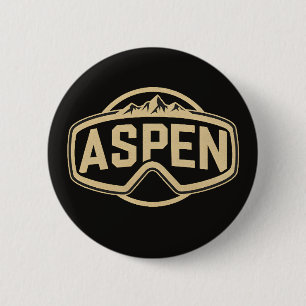 Goggles Aspen Snowmass Colorado ski resort gifts 6 Cm Round Badge