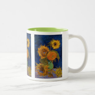 Gogh , 5 Sunflowers Two-Tone Coffee Mug