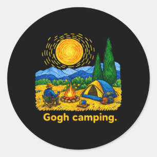 Gogh Camping Funny Paint The Stars Outdoor Camper Classic Round Sticker