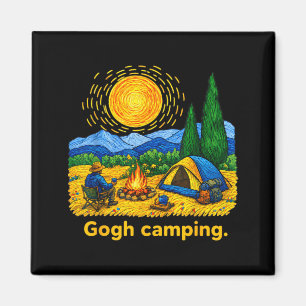 Gogh Camping Funny Paint The Stars Outdoor Camper Magnet