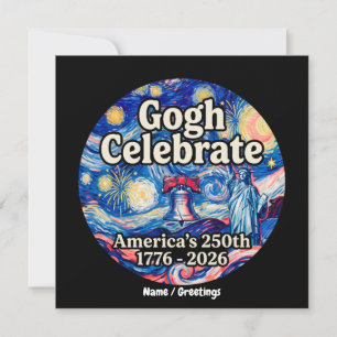 Gogh Celebrate America 250th Anniversary Patriotic Invitation