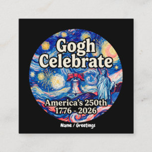 Gogh Celebrate America 250th Anniversary Patriotic Square Business Card