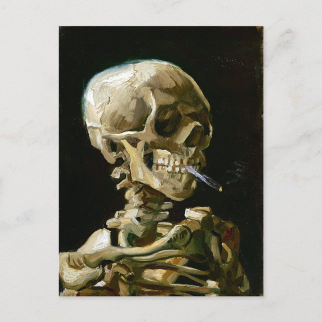 Gogh Head of a Skeleton with a Burning Cigarette Postcard (Front)