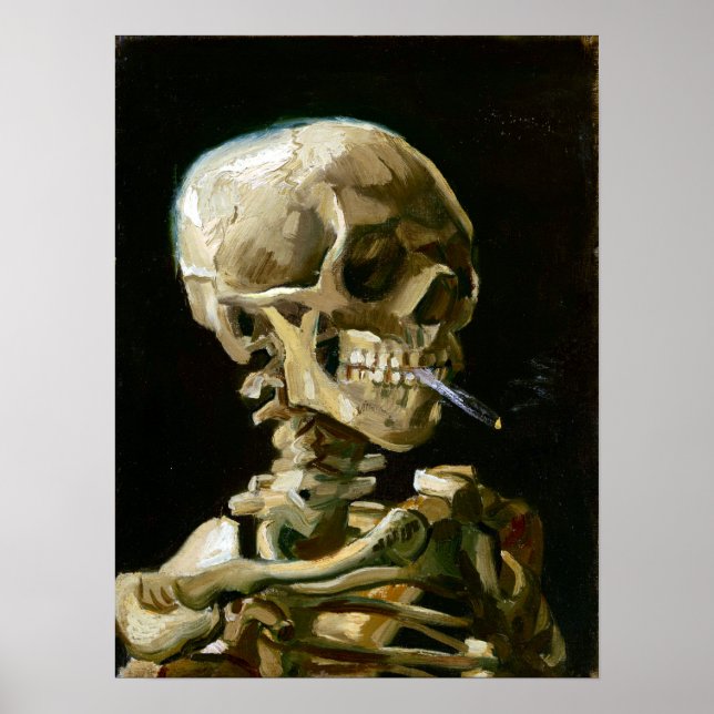 Gogh Head of a Skeleton with a Burning Cigarette Poster (Front)