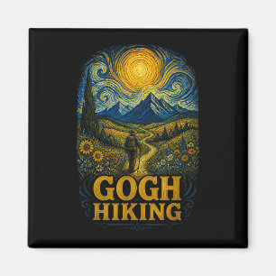 Gogh hiking funny hiking van gogh art hiker magnet