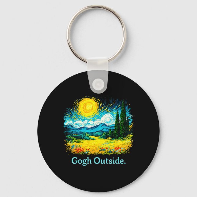 Gogh Outside Starry Night Nature Lover Key Ring (Front)