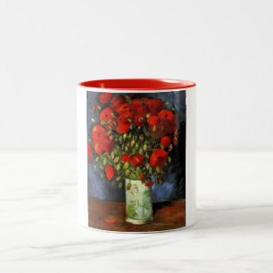 Gogh Red Poppies Flowers Spring Love Peace Destiny Two-Tone Coffee Mug