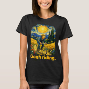 Gogh Riding Funny Cycling Night Sky Artist Art T-Shirt