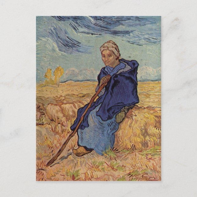 Gogh, Vincent Willem van Die Hirtin 1889 Technique Postcard (Front)