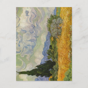 Gogh, Vincent Willem van Weizenfeld mit Zypressen Postcard