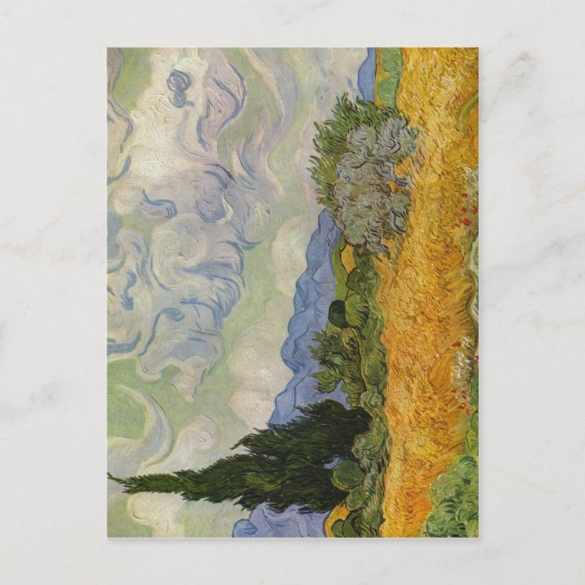 Gogh, Vincent Willem van Weizenfeld mit Zypressen  Postcard (Front)