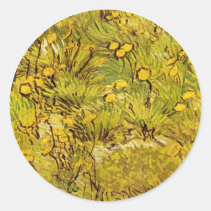 Gogh Yellow Blossoms Whimsical Wedding Personalise Classic Round Sticker