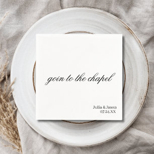 Goin to the Chapel Simple Modern Custom Wedding Napkin
