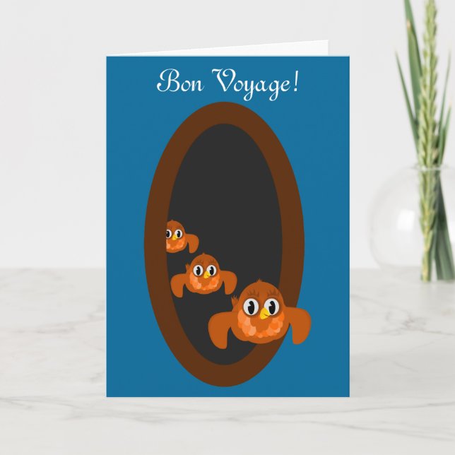 Going away BON VOYAGE card blue (Front)