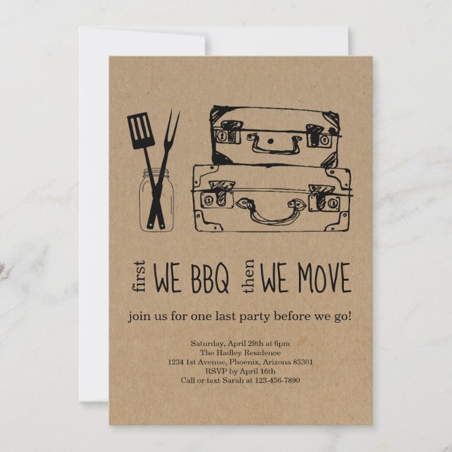 Going Away Party BBQ Invitation (Front)
