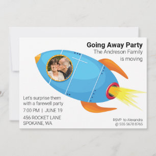 Going Away Party Fantastic Spaceship Budget Value  Invitation