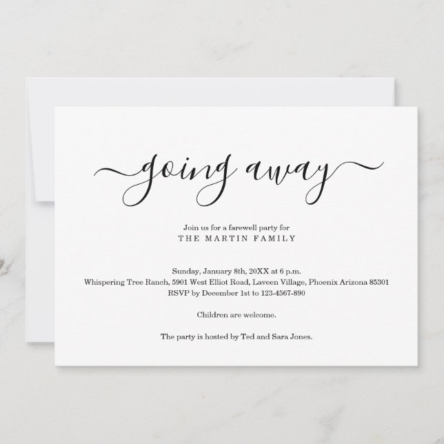 Going Away Party Invitation (Front)
