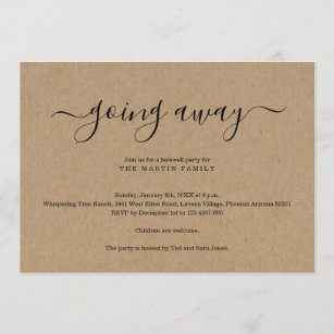 Going Away Party Invitation   Rustic Kraft