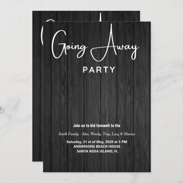 going away party invitations (Front/Back)