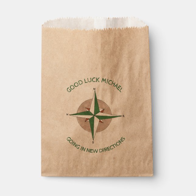Going Away Retirement Party New Directions Compass Favour Bag (Front)