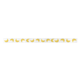 Going Bananas in White Satin Ribbon