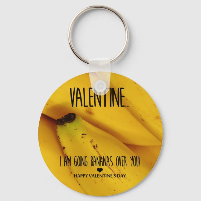 Going bananas over you Valentine's Day Key Ring (Front)