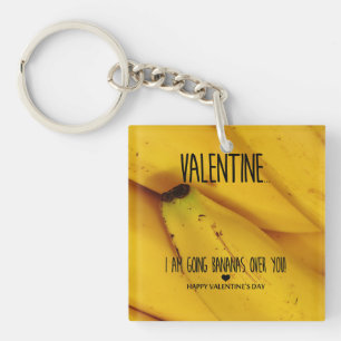 Going bananas over you Valentine's Day Key Ring