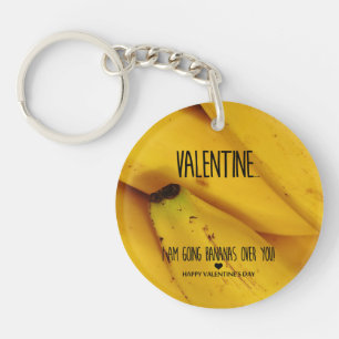 Going bananas over you Valentine's Day Key Ring