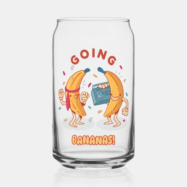 Going Bananas Party Can Glass (Front)