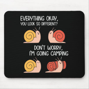 Going camping jokes snails hiking jokes funny mouse pad