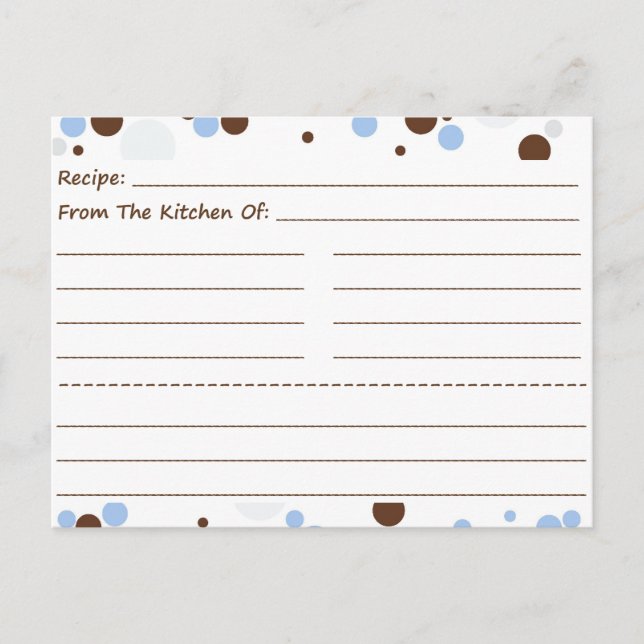 Going Dotty Blank Recipe Cards (Front)