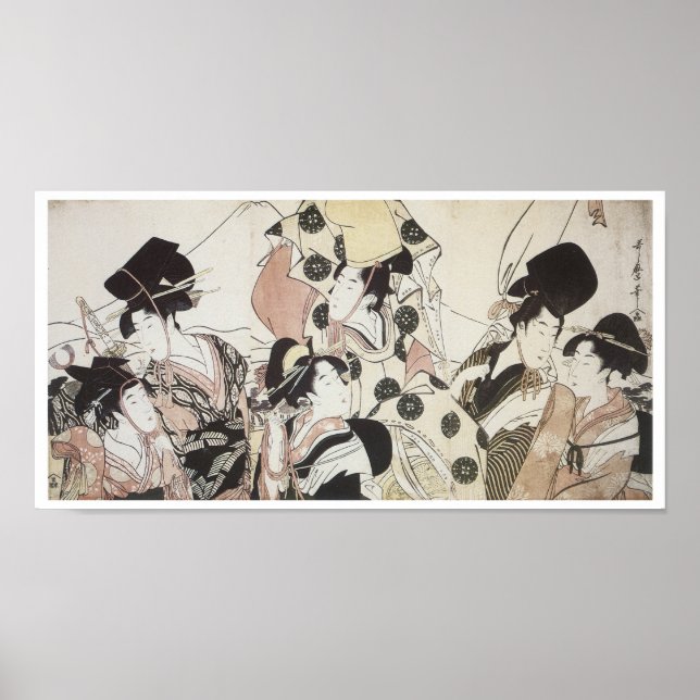 Going Down to the East, Utamaro, 1795 Poster (Front)
