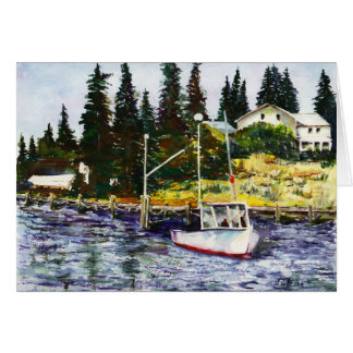 Going Fishing Watercolor Painting Seascape