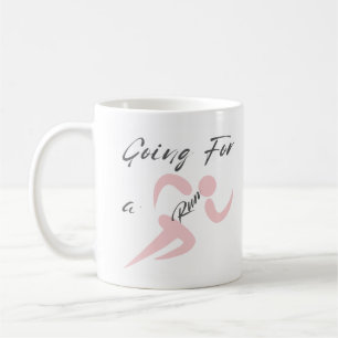 Going For a Run, Minimalist Runner Hobby Gift Coffee Mug
