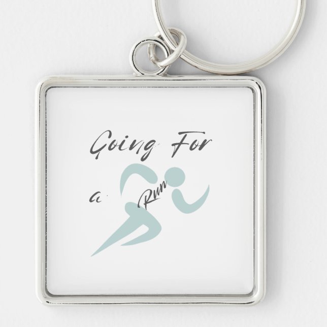Going For a Run Minimalist Runner Hobby Gift Key Ring (Front)