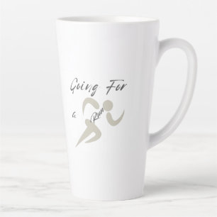 Going For a Run, Minimalist Runner Hobby Gift Latte Mug