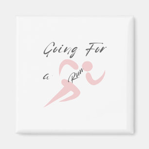 Going For a Run, Minimalist Runner Hobby Gift Magnet