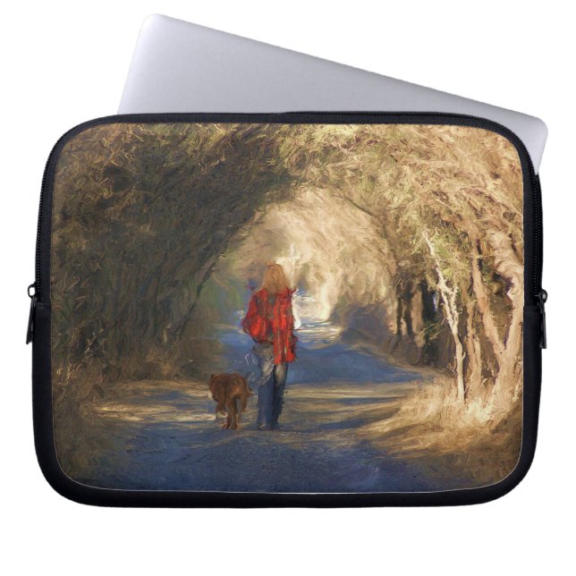 going for a walk laptop sleeve (Front)