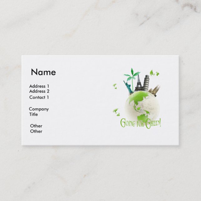 Going for Green! Business Card (Front)
