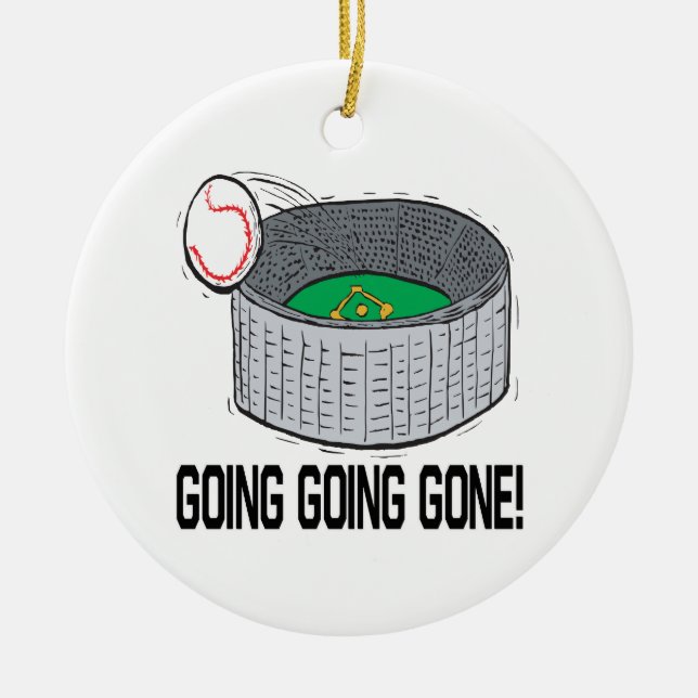 Going Going Gone Ceramic Tree Decoration (Front)