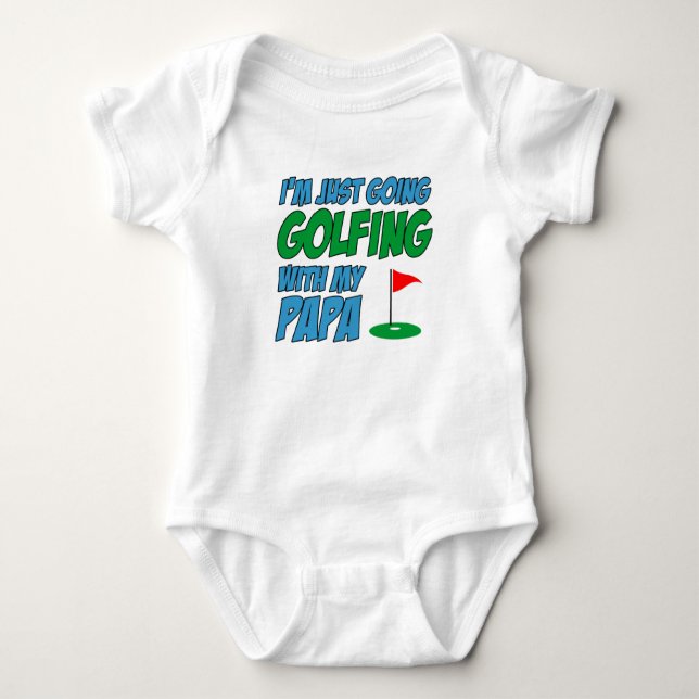 Going Golfing With Papa Grandchild Baby Bodysuit (Front)
