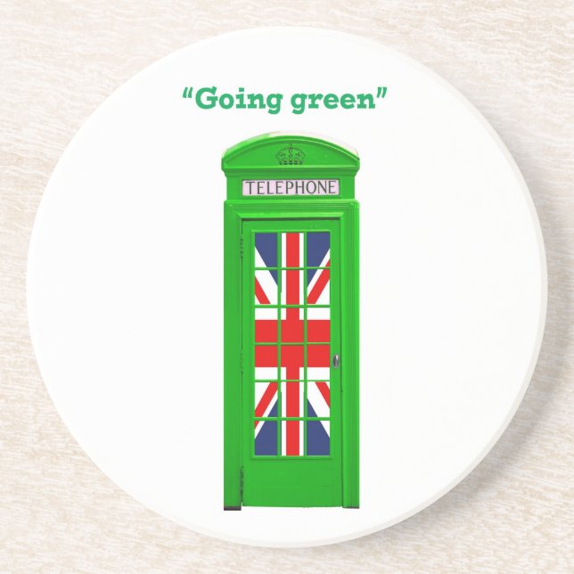 "Going green" London phone box Coaster (Front)