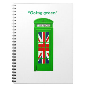 "Going green" London phone box Notebook