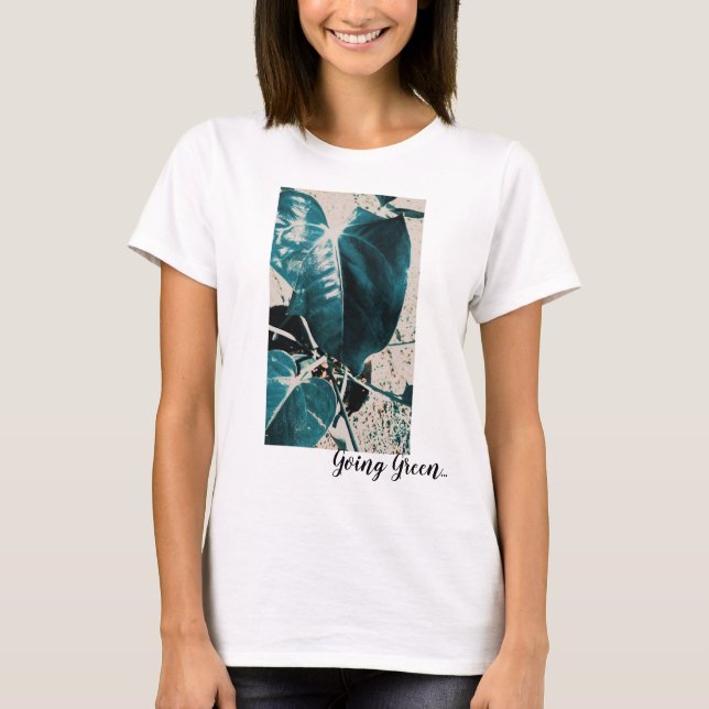 Going Green Plant Leaf Stylish Long Shirt Top (Front)