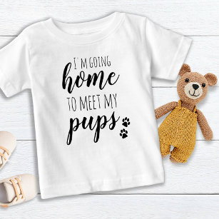 Going Home To Meet My Pups Paw Print  Baby T-Shirt