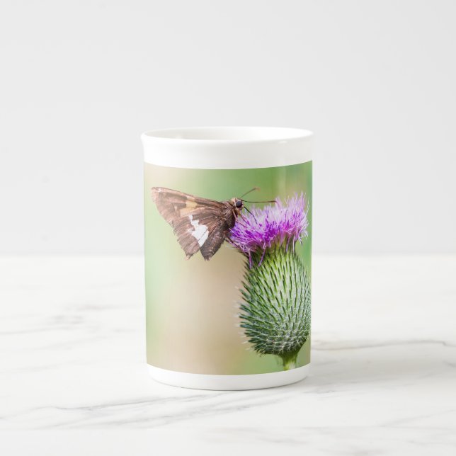 going horizontal on a vertical bone china mug (Front)